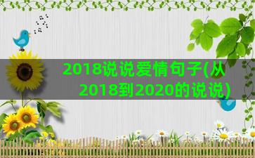 2018说说爱情句子(从2018到2020的说说)