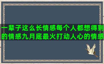 一辈子这么长情感每个人都想得到的情感九月底最火打动人心的情感语录1分钟(一辈子就这么长的说说)