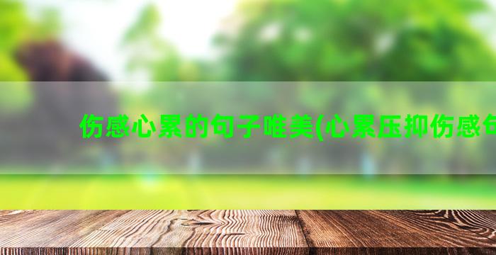 伤感心累的句子唯美(心累压抑伤感句子)