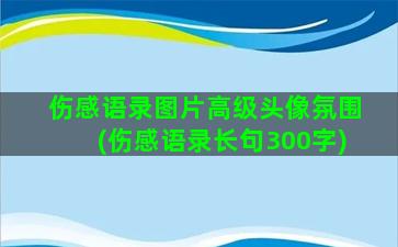 伤感语录图片高级头像氛围(伤感语录长句300字)