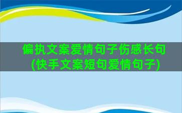 偏执文案爱情句子伤感长句(快手文案短句爱情句子)