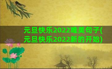 元旦快乐2022唯美句子(元旦快乐2022新的开始)