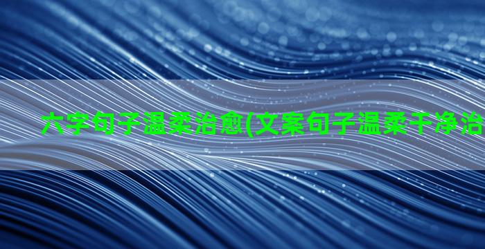 六字句子温柔治愈(文案句子温柔干净治愈朋友圈)