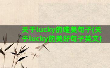 关于lucky的唯美句子(关于lucky的美好句子英文)