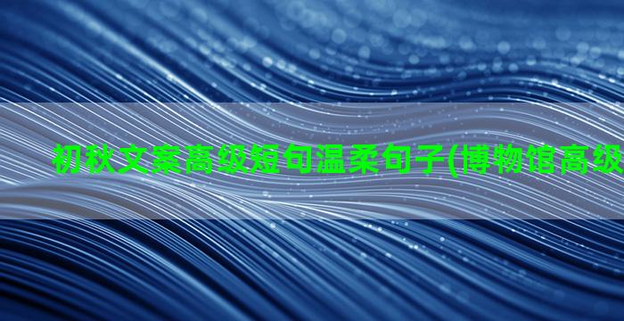 初秋文案高级短句温柔句子(博物馆高级文案短句)