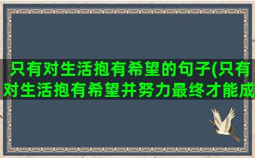 只有对生活抱有希望的句子(只有对生活抱有希望并努力最终才能成功的论据)