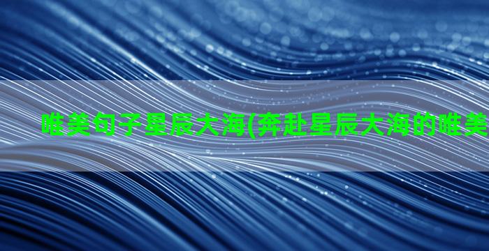 唯美句子星辰大海(奔赴星辰大海的唯美句子短句)