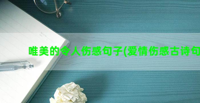 唯美的令人伤感句子(爱情伤感古诗句唯美)