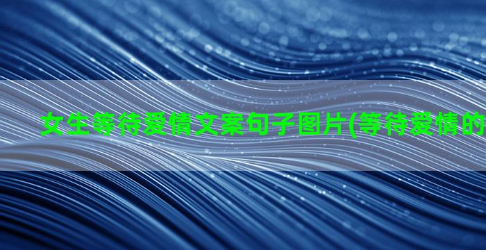 女生等待爱情文案句子图片(等待爱情的文案短句)