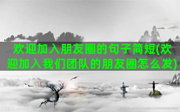 欢迎加入朋友圈的句子简短(欢迎加入我们团队的朋友圈怎么发)