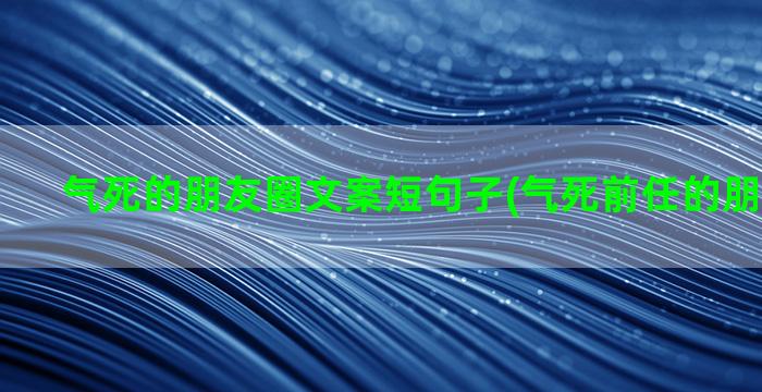 气死的朋友圈文案短句子(气死前任的朋友圈文案)