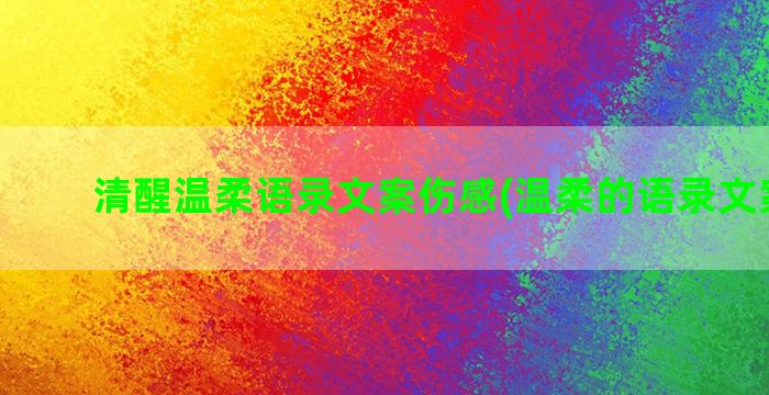 清醒温柔语录文案伤感(温柔的语录文案简短)