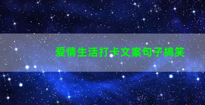 爱情生活打卡文案句子搞笑