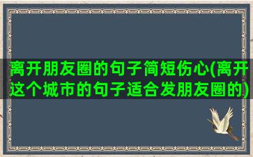 离开朋友圈的句子简短伤心(离开这个城市的句子适合发朋友圈的)