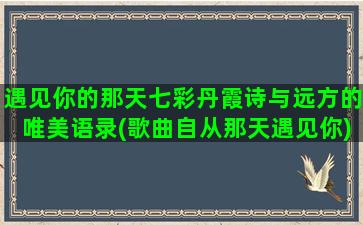 遇见你的那天七彩丹霞诗与远方的唯美语录(歌曲自从那天遇见你)